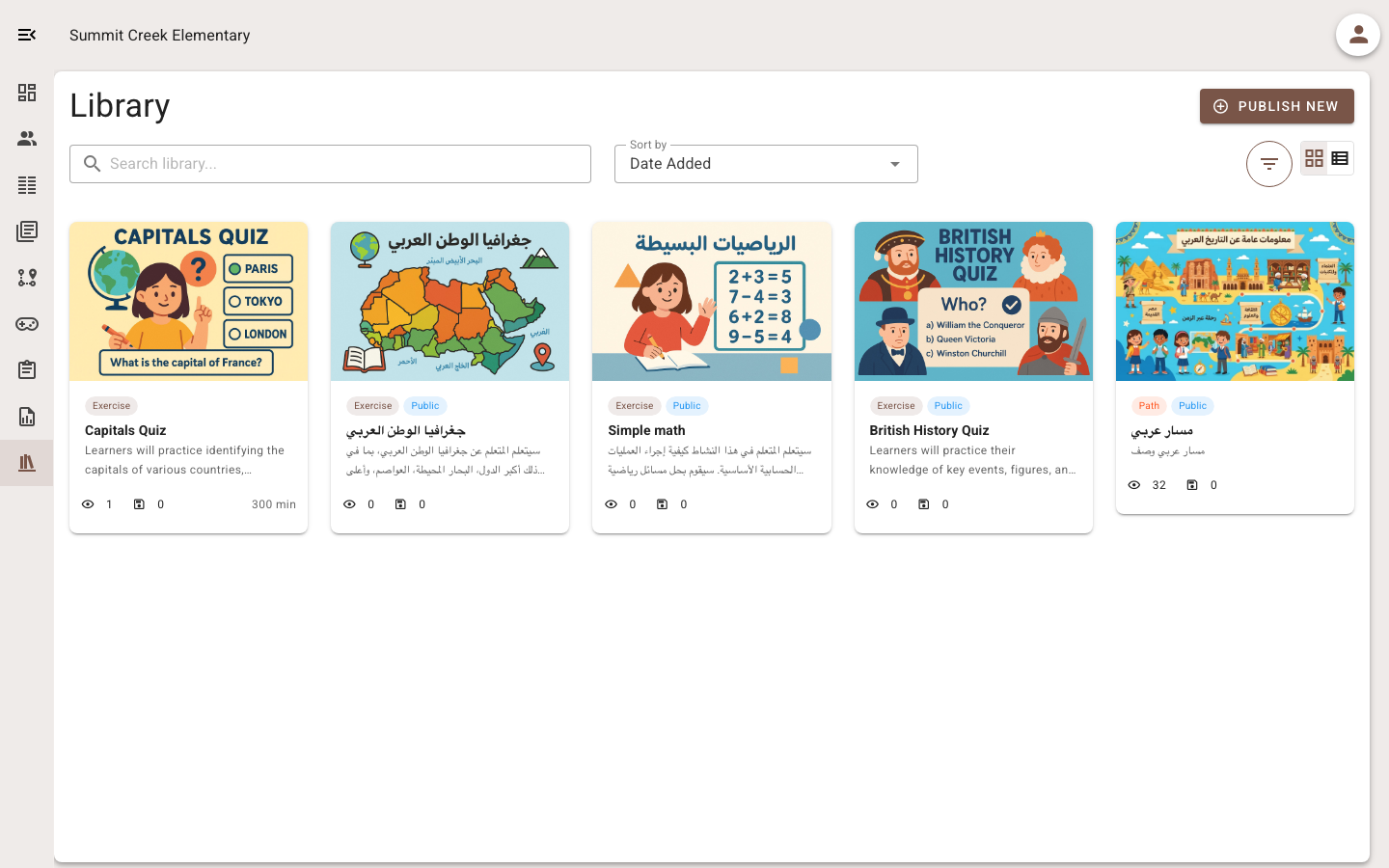 Biblioteca de actividades de Gamena con búsqueda, ordenación, ejercicios y rutas de aprendizaje